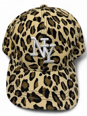 Leopard NY Trucker Hat Y2K Animal Print Coquette Streetwear Baseball Cap Preppy